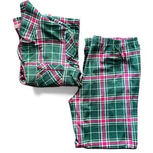 JOYSPUN NWOT Plaid Holiday Pajamas Green Pink, Women’s Sz L